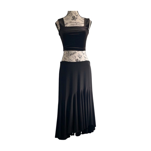 🕯️ Black High-Low Pleated Skirt – Size M (Jane & John) - Picture 1 of 5